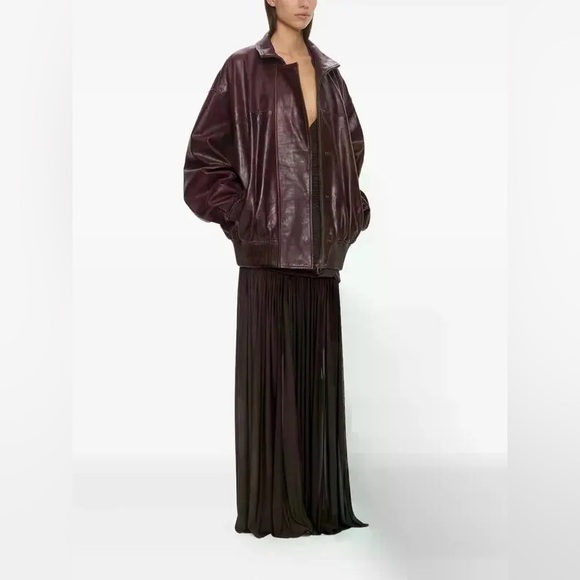 Vintage Wilsons Oxblood Leather Bomber Jacket Plush Lined Zip Front Size 42 - Picture 15 of 15